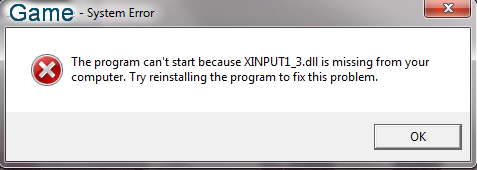 fix xinput1_3.dll for Into The Stars